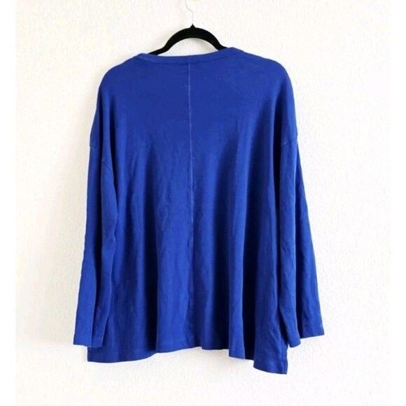 COS Stepped-Hem Long-Sleeved TopCotton Size Large Blue - Picture 5 of 11